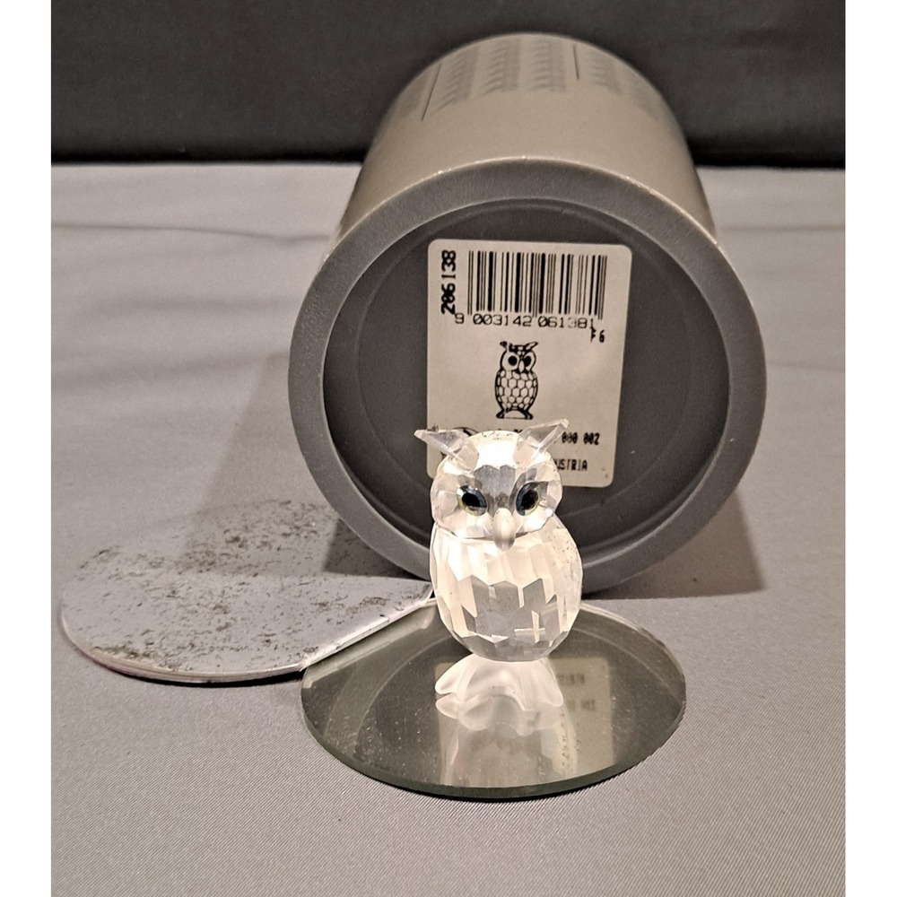 Chatt- Swarovski Figurine 206138 Crystal Owl With Box